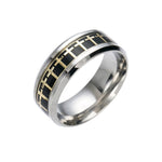 Anel cruz aço inoxidável 52 mm / preto/dourado