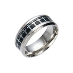 Anel cruz aço inoxidável 52 mm / preto/prata