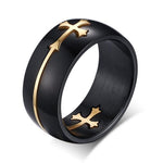 Anel cruz cristã preta 54 mm / preto