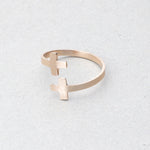 Anel cruz da moda ouro rosa