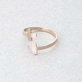 Anel cruz da moda ouro rosa