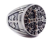 Anel cruz de são bento 54 mm / prata