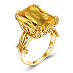 Anel de citrino dourado