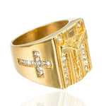 Anel de jesus dourado 54 mm