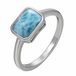 Anel de larimar autêntica