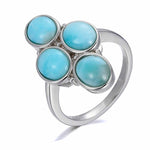 Anel de larimar azul