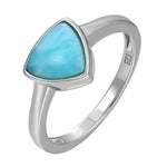 Anel de larimar natural