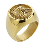Anel de leão em ouro 54,5 mm