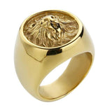 Anel de leão em ouro 54,5 mm