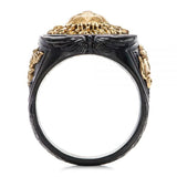 Anel de leão preto e dourado