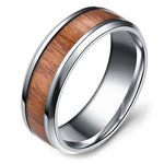 Anel de madeira da moda prata / 6 (51,9 mm)