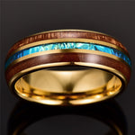 Anel de madeira dourado