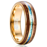 Anel de madeira dourado