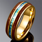 Anel de madeira dourado