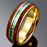 Anel de madeira dourado