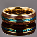Anel de madeira dourado
