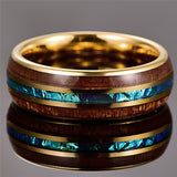 Anel de madeira dourado