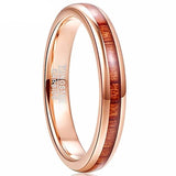 Anel de madeira e ouro rosa