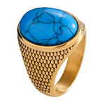 Anel de ouro com turquesa