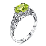Anel de peridoto natural