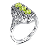 Anel de peridoto verde