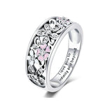 Anel de prata com flores 51,9 mm
