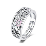 Anel de prata com flores 51,9 mm