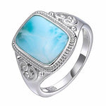 Anel de prata com larimar
