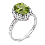 Anel de prata com peridoto