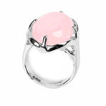 Anel de prata com quartzo rosa valor por defeito título