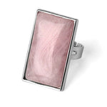 Anel de quartzo rosa quadrado valor por defeito título