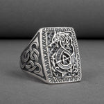 Anel de sinete fenrir em prata 5 (49,32 mm)