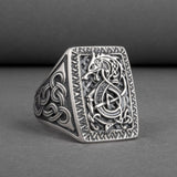 Anel de sinete fenrir em prata 5 (49,32 mm)