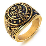 Anel de sinete militar dos estados unidos 7 (54,4 mm) / ouro