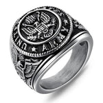 Anel de sinete militar dos estados unidos 7 (54,4 mm) / prata