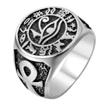 Anel de sinete olho de hórus 7 (54,4 mm) / prata