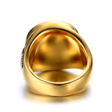 Anel de sinete religioso dourado