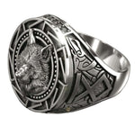 Anel de sinete viking lobo