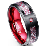 Anel dragão celta vermelho 57 mm