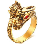 Anel dragão dourado