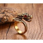 Anel dragão dourado