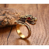 Anel dragão dourado