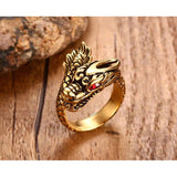 Anel dragão dourado