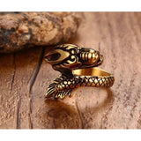Anel dragão dourado