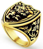 Anel épico leão em ouro 54,5 mm