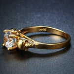 Anel feminino caveira aço dourado