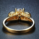 Anel feminino caveira aço dourado