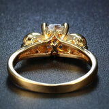 Anel feminino caveira aço dourado
