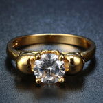 Anel feminino caveira aço dourado