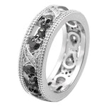 Anel feminino caveira simples 49 mm / branco